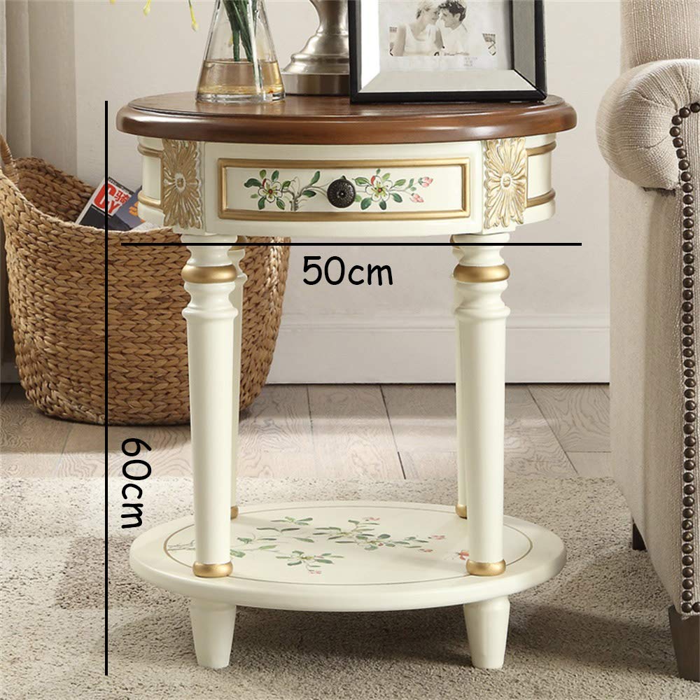 ヴィンテージ家具 木製 コーナー サイドテーブル 引き出し付き